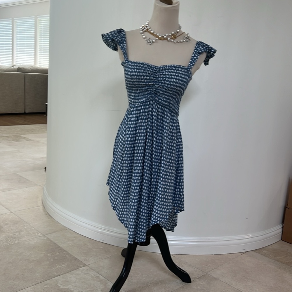 Tiare Hawaii Blue and White Summer Dress. O/S
